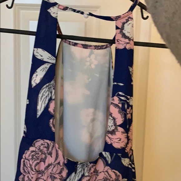 Blue Dress with Pink Florals - Picture 2 of 2